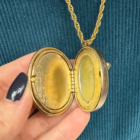 Vintage Carved Resin Cameo Perfume Locket Brooch Pendant - Picture 4 of 9